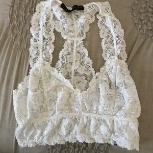 White lace bralette